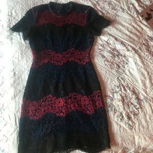 Express Floral Lace Short Sleeve Dress